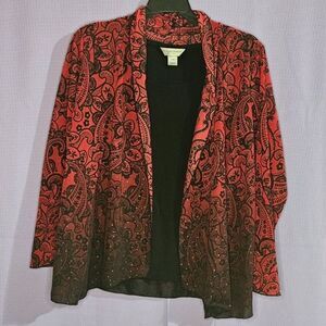 Christopher & Banks, Red, Black, Top, Size: PM